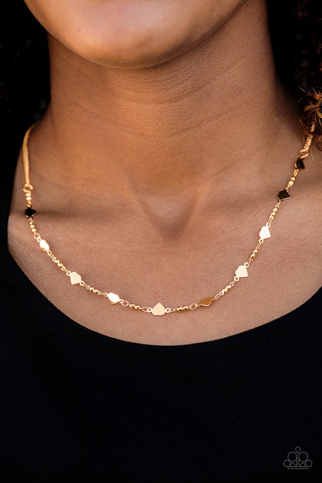 Paparazzi ♥ Fierce Hearts - Gold ♥ Necklace
