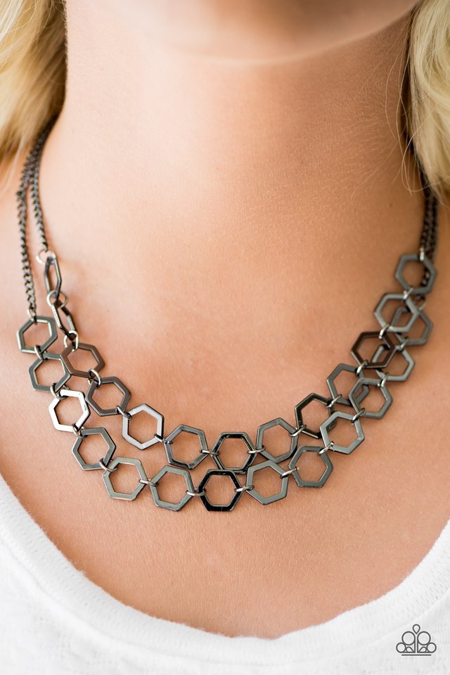 Paparazzi ♥ HEX In Line - Black ♥ Necklace