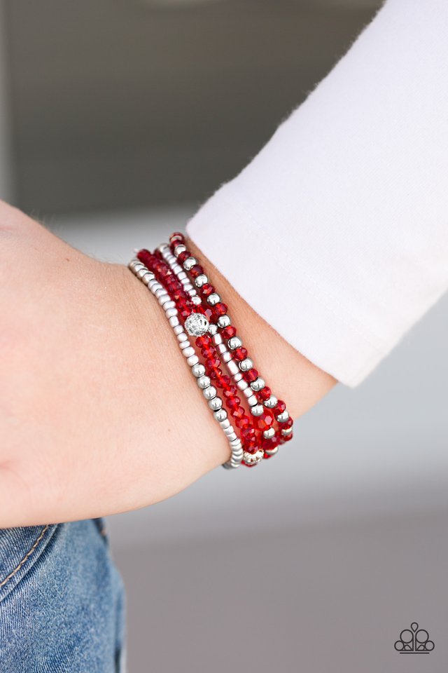 Paparazzi ♥ All Glam - Red ♥ Bracelet