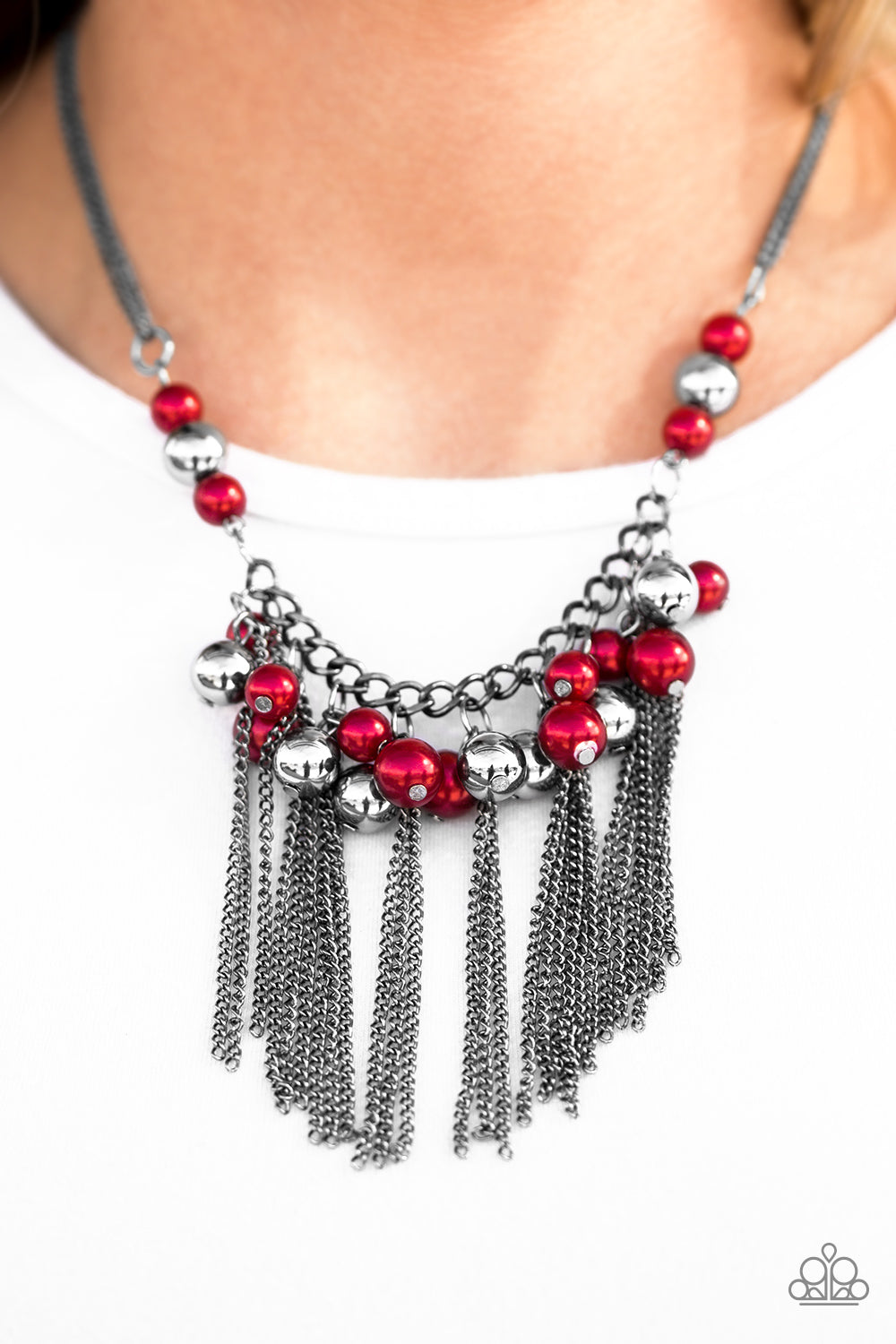 Paparazzi ♥ Modern Mechanics - Red ♥  Necklace