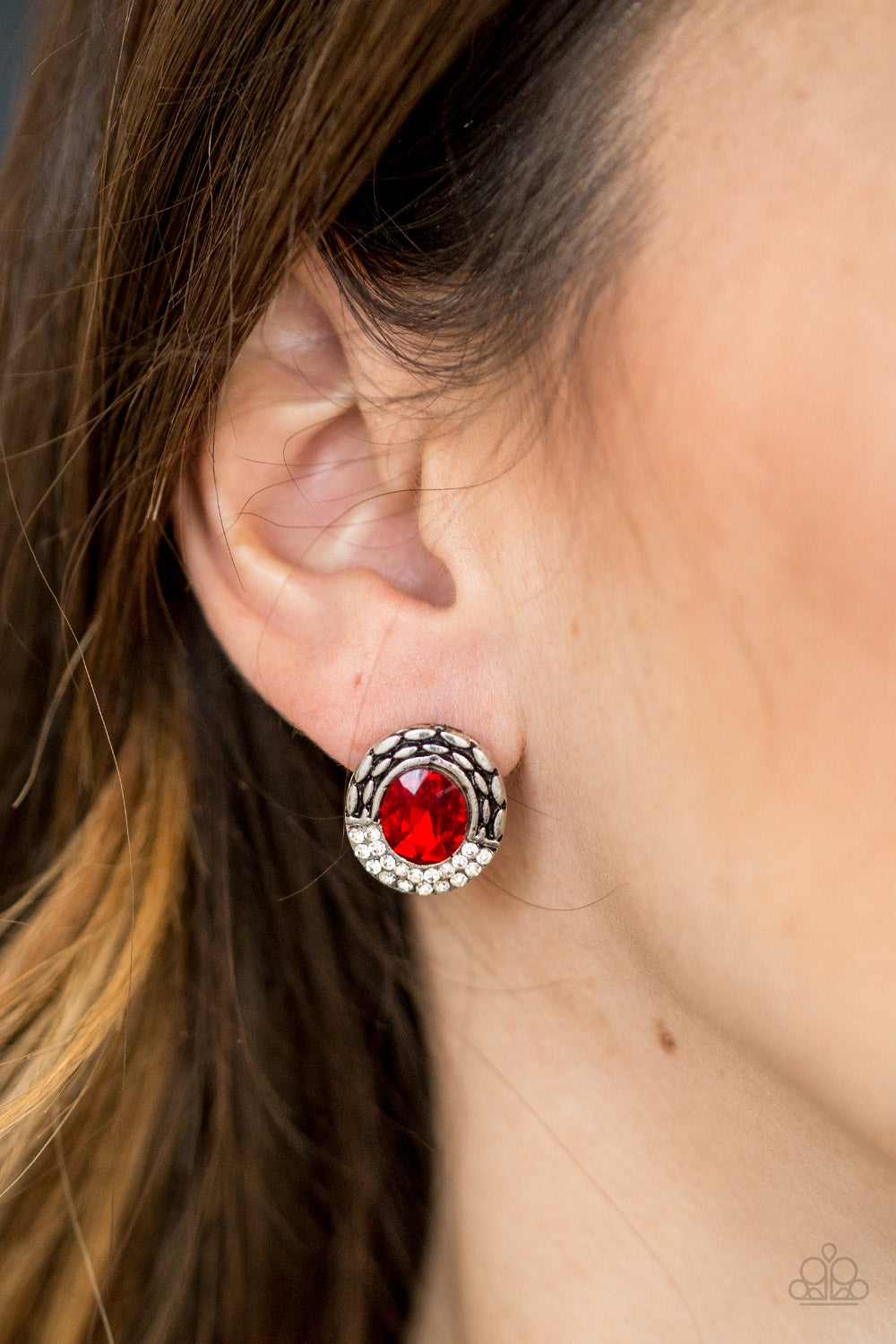 Paparazzi ♥ Go Go GLITTER - Red Post ♥  Post Earrings