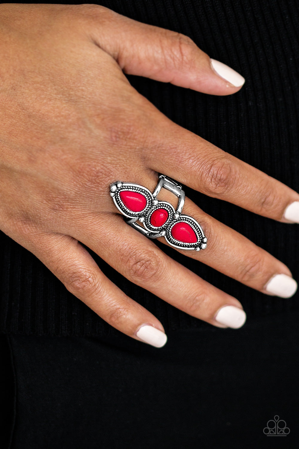 Paparazzi ♥ Calling All Chiefs - Red ♥  Ring