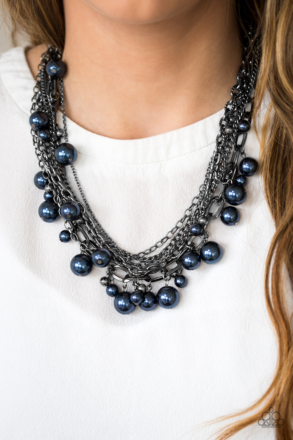 Paparazzi ♥ Shipwrecked Shimmer - Blue ♥  Necklace
