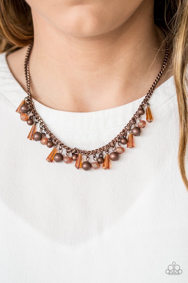 Paparazzi ♥ Twinkling Treasure Trove - Copper ♥ Necklace