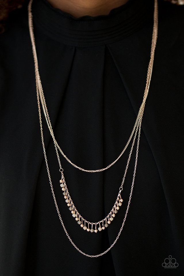 Paparazzi ♥ Twinkly Troves - Rose Gold ♥ Necklace