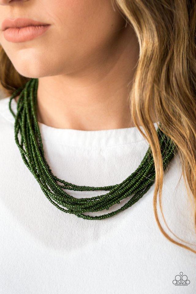 Paparazzi ♥ Wide Open Spaces - Dark Green ♥ Necklace