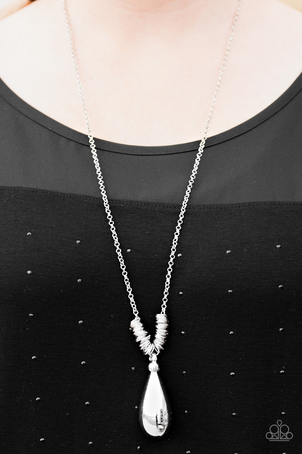 Paparazzi ♥ Just A Drop - Silver ♥  Necklace