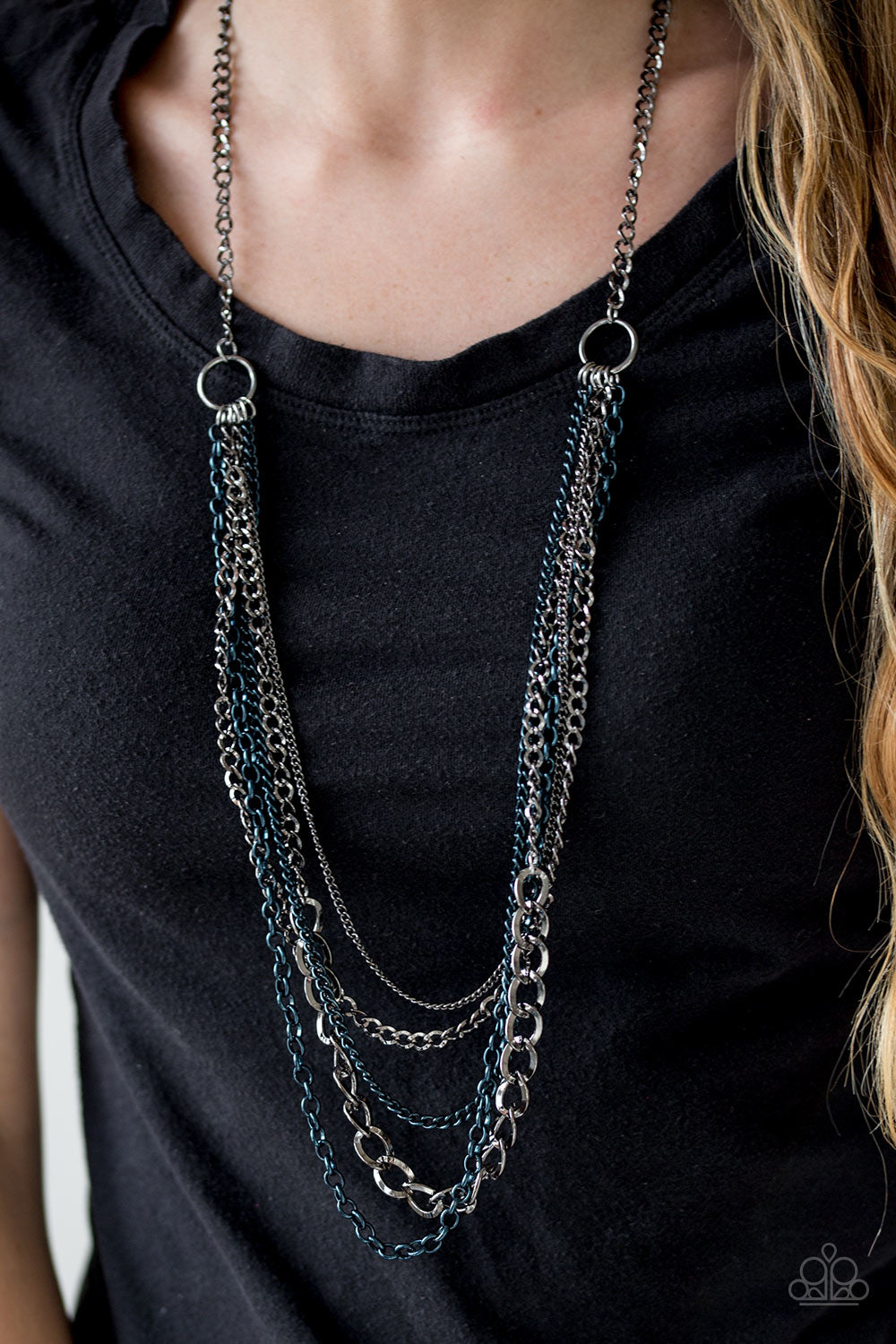 Paparazzi ♥ Moto Motivation - Blue ♥  Necklace