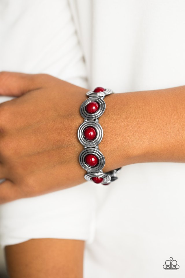 Paparazzi ♥ Adventurously Amazon - Red ♥ Bracelet