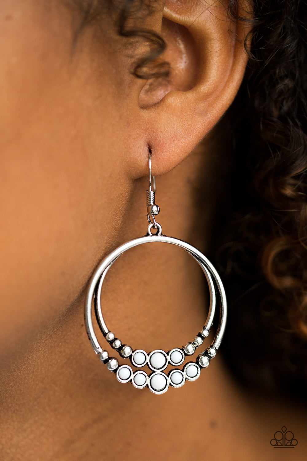 Paparazzi ♥ Spiraling Serenity - White ♥  Earrings