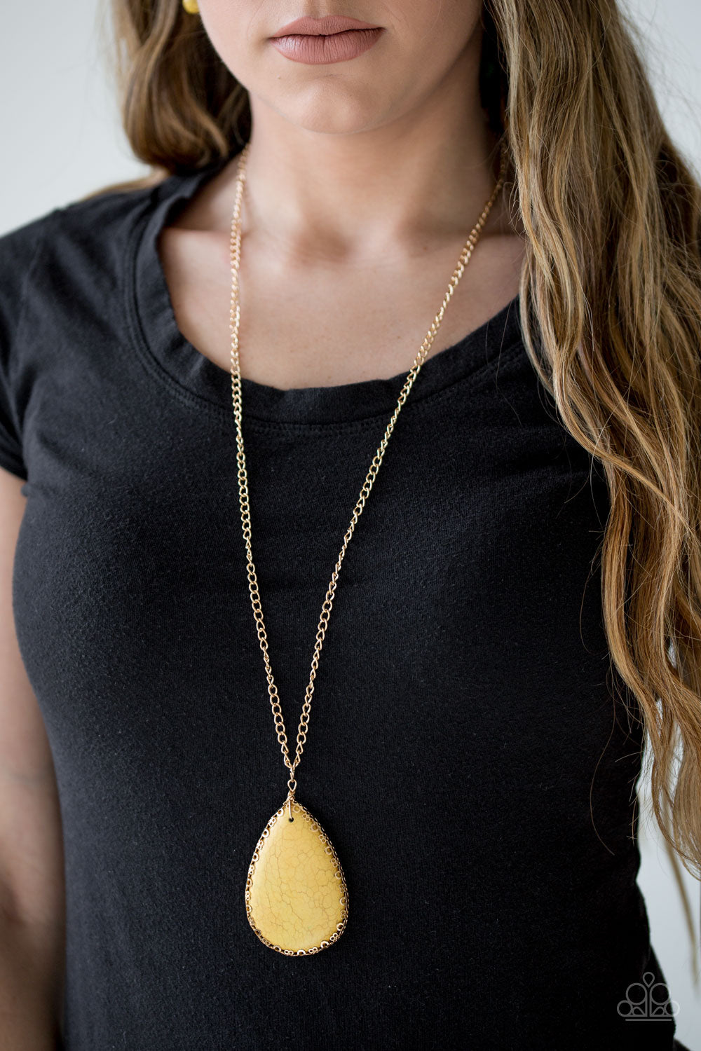 Paparazzi ♥ Stone Magnificence - Yellow ♥  Necklace