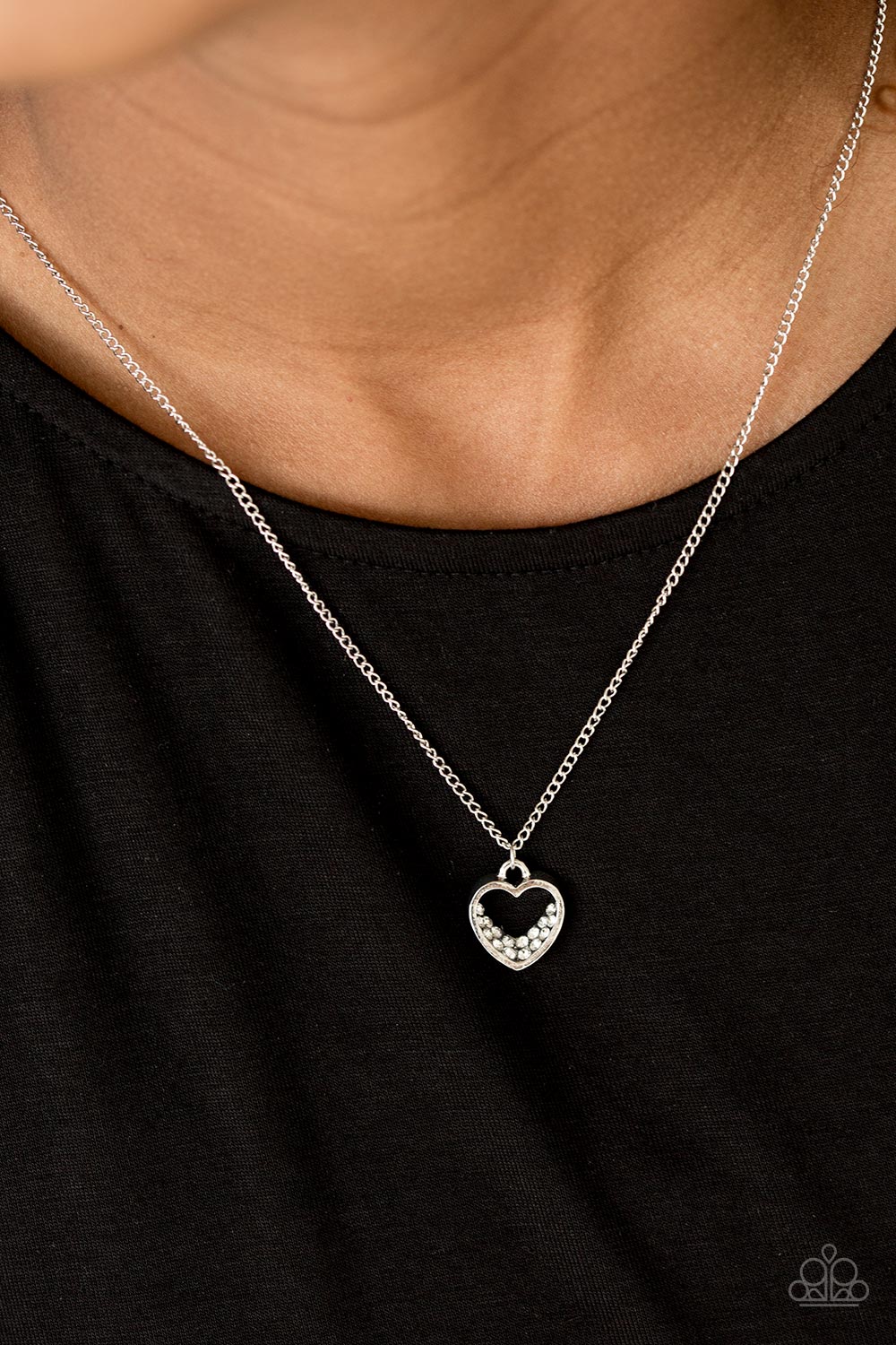 Paparazzi ♥ Give Me Love - White ♥  Necklace
