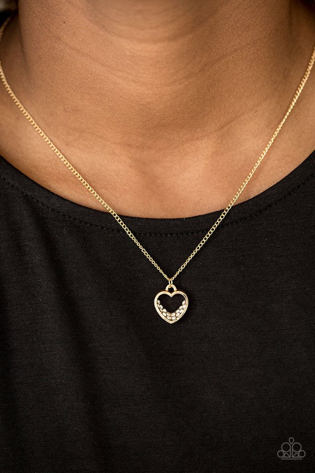 Paparazzi ♥ Give Me Love - Gold ♥ Necklace