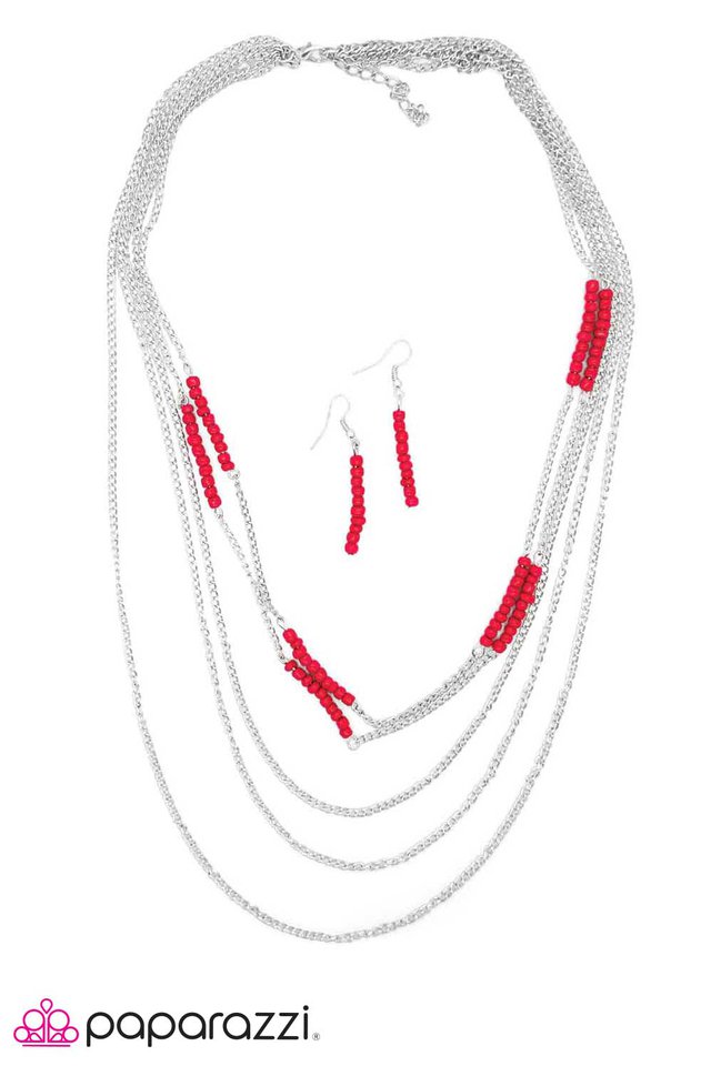 Paparazzi ♥ Crimson Disposition - Red ♥ Necklace