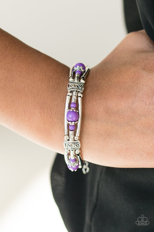 Paparazzi ♥ Happy Vibe, Happy Tribe - Purple ♥ Bracelet