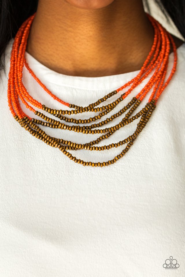 Paparazzi ♥ The Savannah Plains - Orange ♥ Necklace