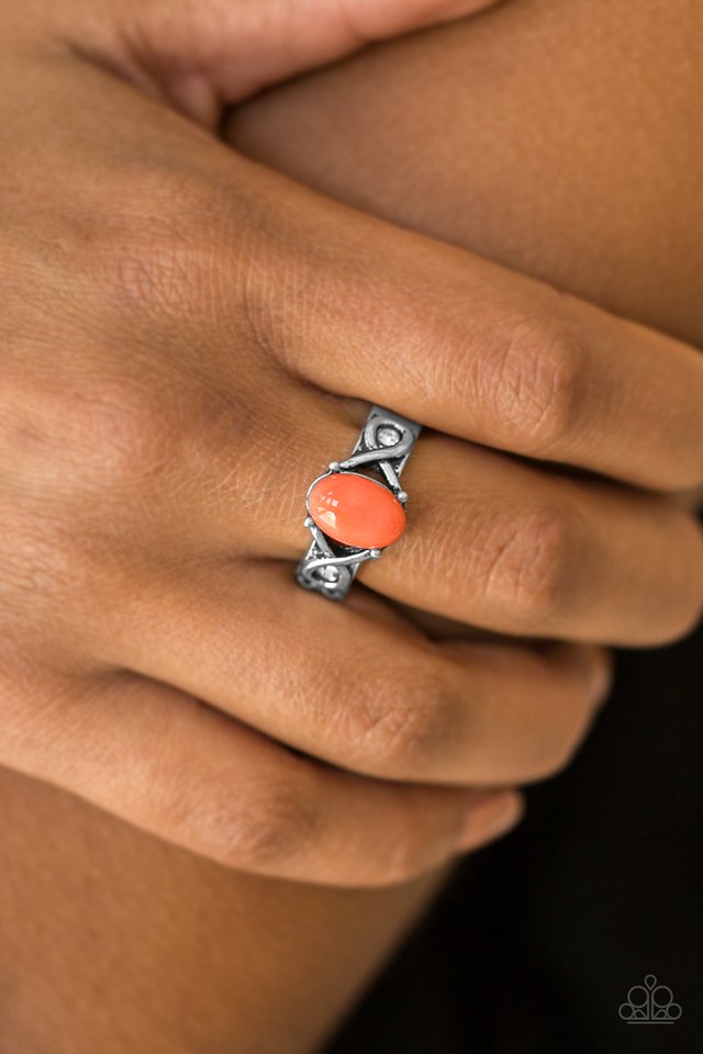 Paparazzi ♥ March To Your Own BEAD - Orange ♥ Ring