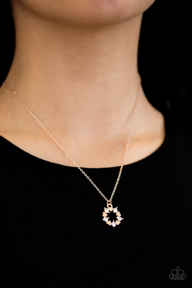 Paparazzi ♥ Always Kiss Me Goodnight - Rose Gold ♥ Necklace
