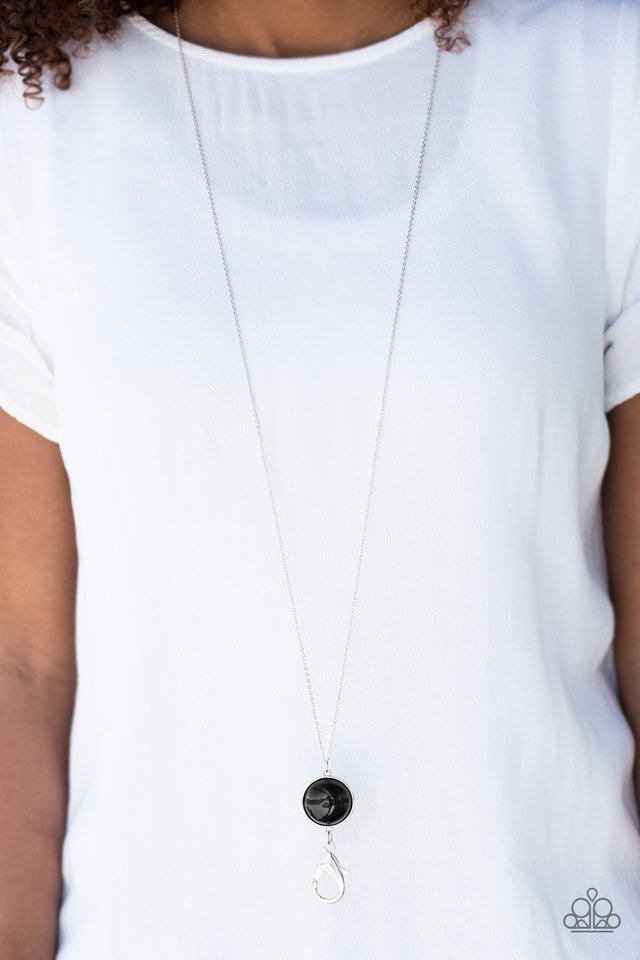 Paparazzi ♥ Living The GLEAM - Black Lanyard ♥ Lanyard