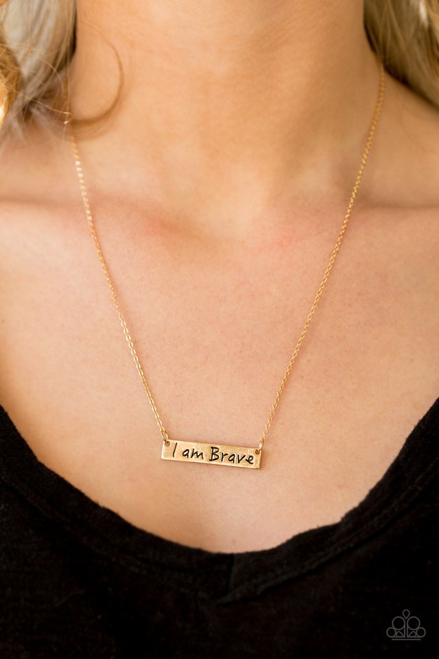Paparazzi ♥ I Am Brave - Gold ♥ Necklace