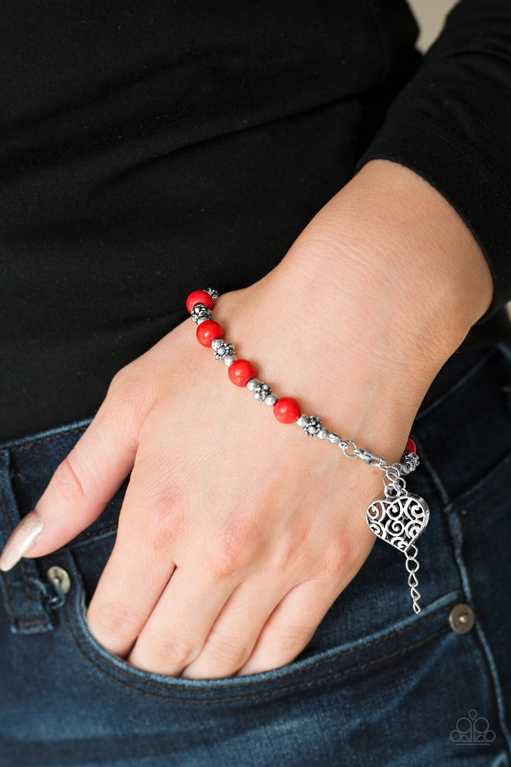 Paparazzi ♥ Desert Heartthrob - Red ♥  Bracelet