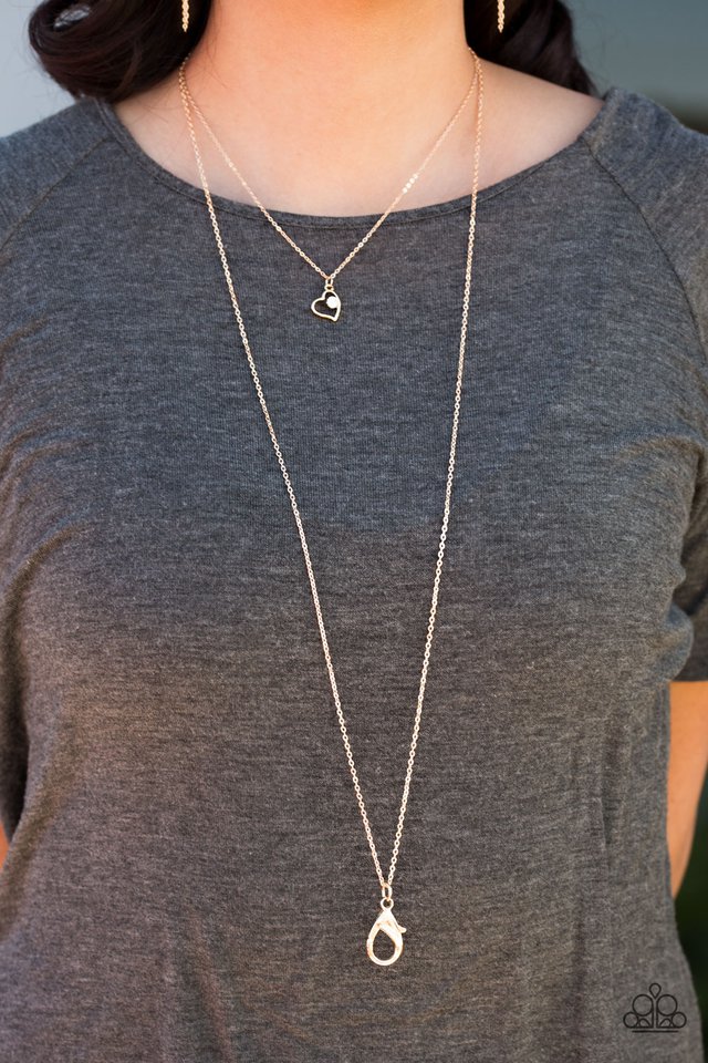 Paparazzi ♥ A Work Of HEART - Gold Lanyard ♥ Lanyard