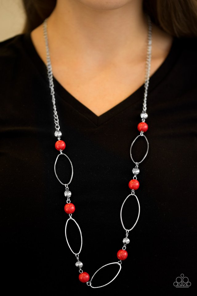 Paparazzi ♥ Simple Stonework - Red ♥ Necklace