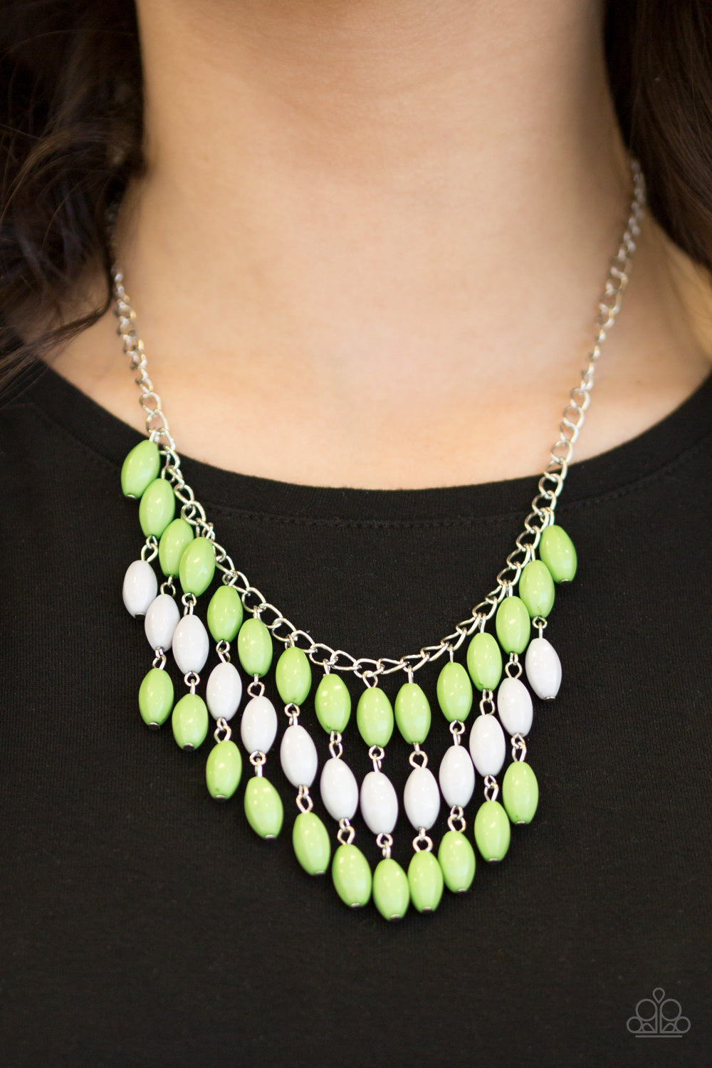 Paparazzi ♥ Delhi Diva - Green ♥  Necklace