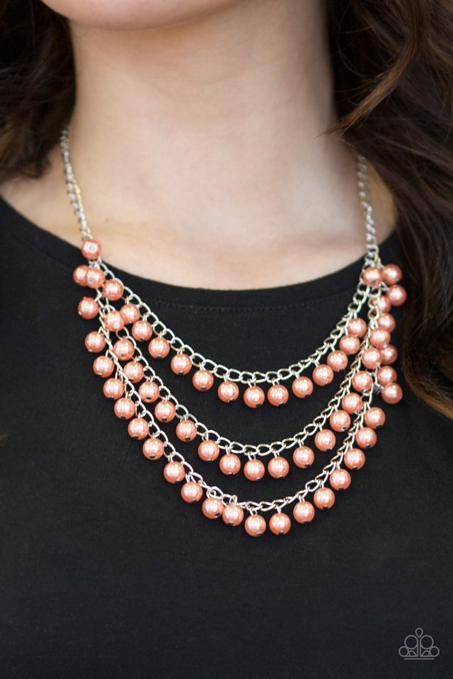 Paparazzi ♥ Chicly Classic - Orange ♥ Necklace