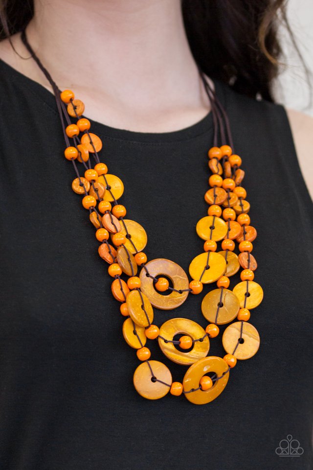 Paparazzi ♥ Bali Boardwalk - Orange ♥ Necklace