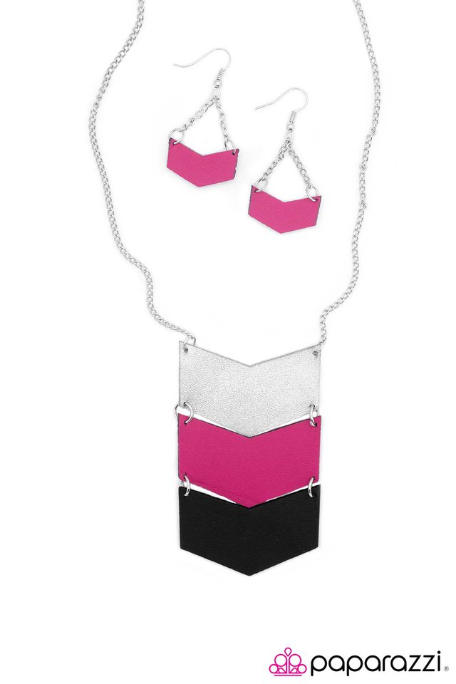 Paparazzi ♥ Third Times a Charm - Pink ♥ Necklace
