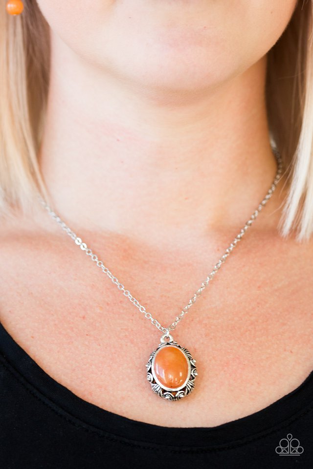 Paparazzi ♥ Stone Simplicity - Orange ♥ Necklace