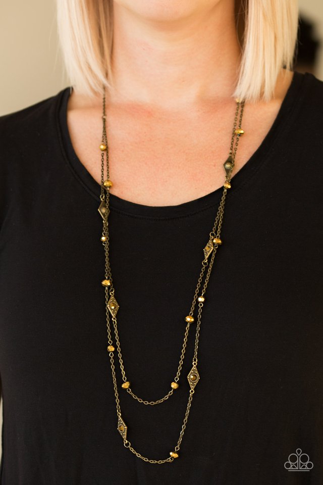 Paparazzi ♥ All Glam, All The Time - Brass ♥ Necklace