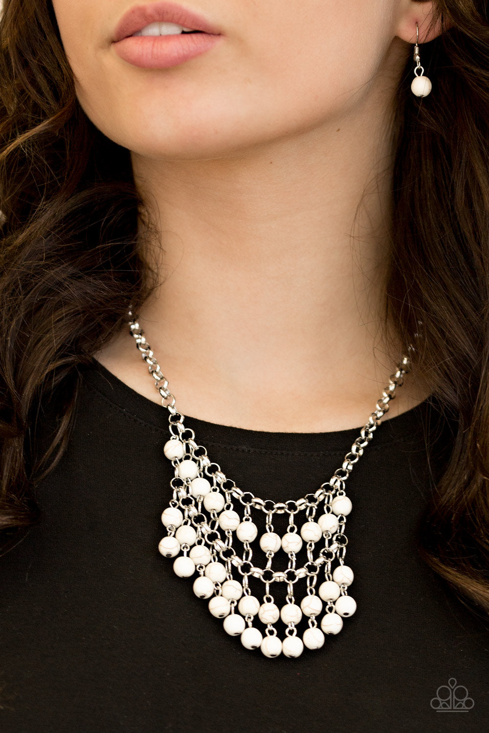 Paparazzi ♥ Jurassic Park Party - White ♥  Necklace