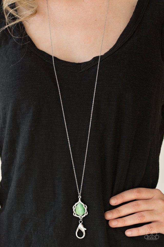 Paparazzi ♥ Keep It On The Down GLOW - Green Lanyard ♥ Lanyard