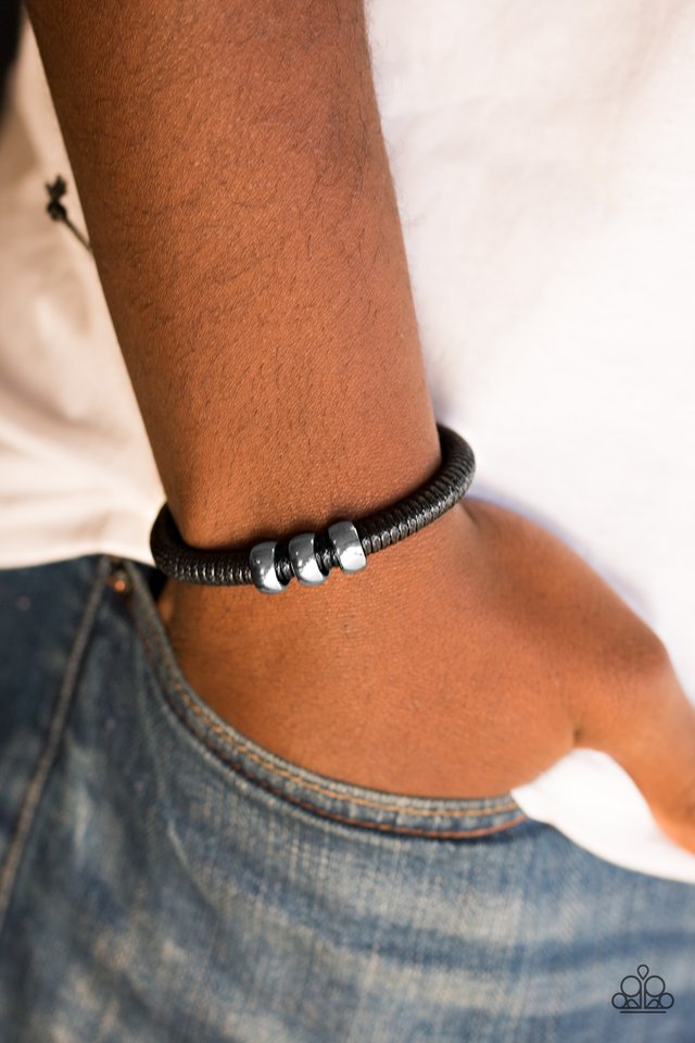 Paparazzi ♥ One For The Trail - Black ♥ Bracelet