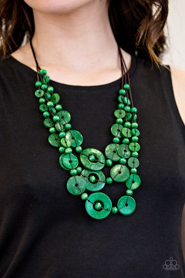 Paparazzi ♥ Bali Boardwalk - Green ♥ Necklace