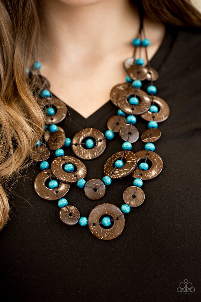 Paparazzi ♥ Bahama Bungalow - Blue ♥ Necklace
