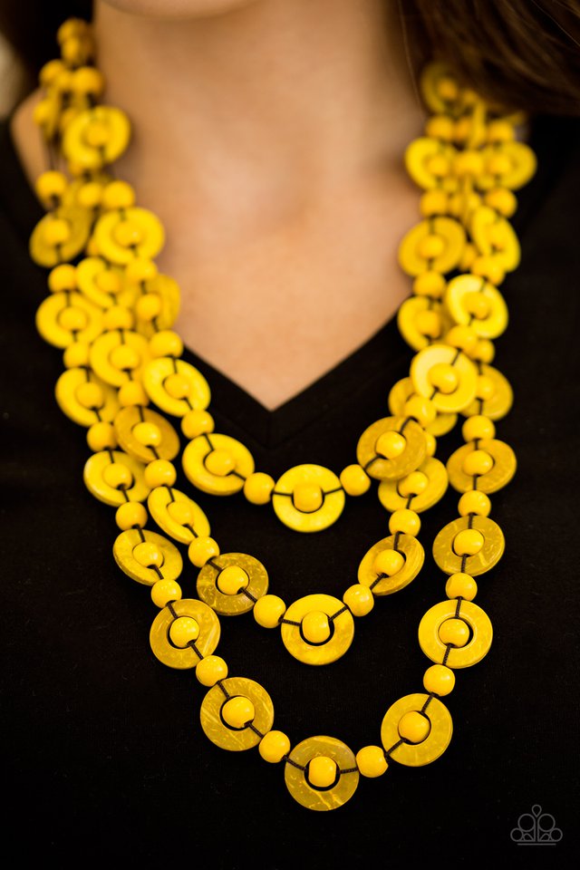 Paparazzi ♥ Bermuda Belle - Yellow ♥ Necklace