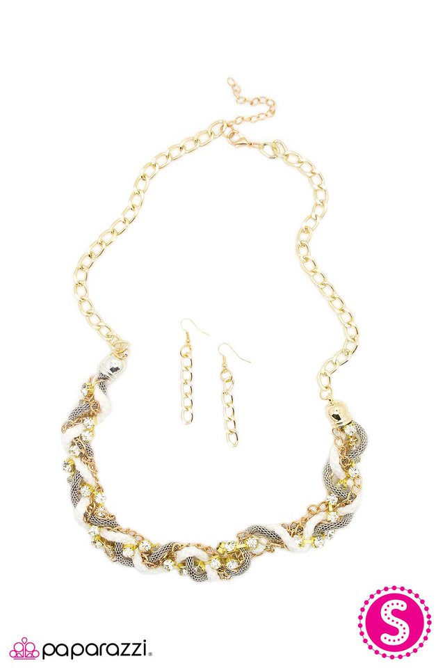 Paparazzi ♥ Braided Treasure - White ♥ Necklace