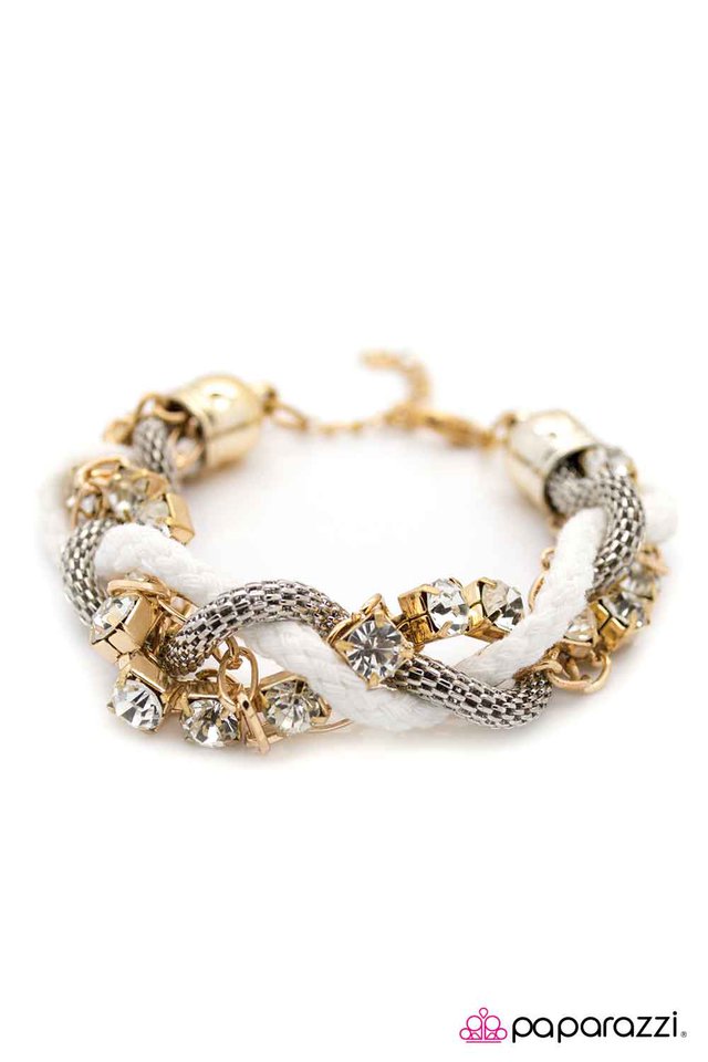 Paparazzi ♥ Twisted Treasure - White ♥ Bracelet