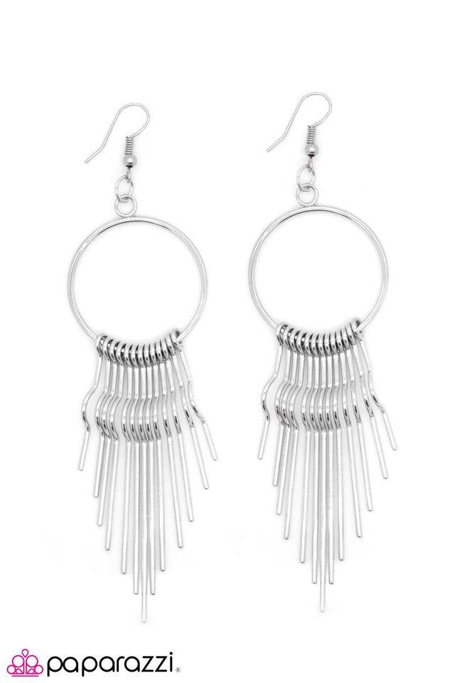 Paparazzi ♥ Do Not Sass Me - Silver ♥ Earrings