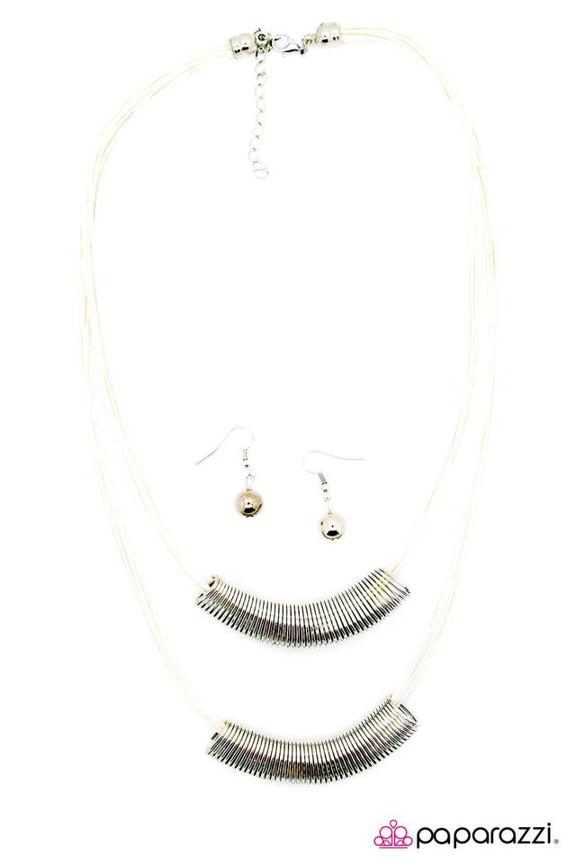 Paparazzi ♥ Coiled Up - White ♥ Necklace