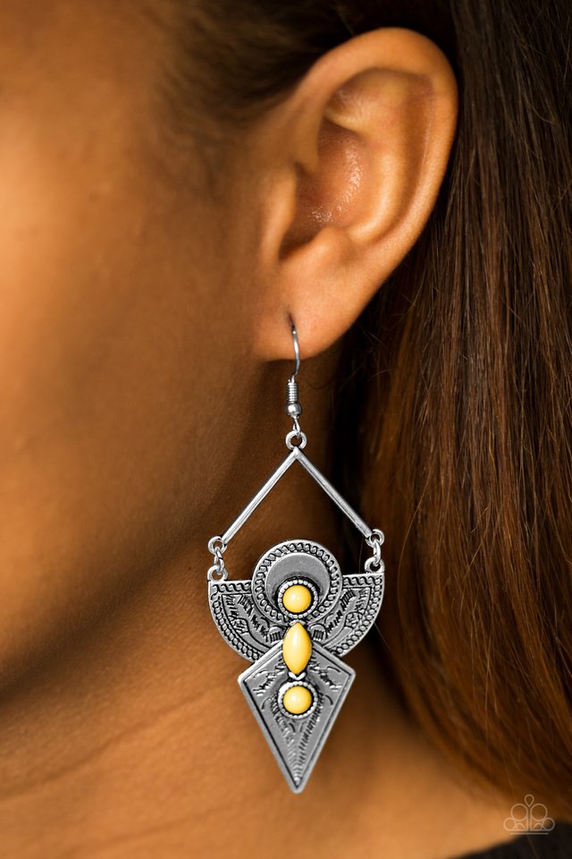 Paparazzi ♥ Desert Dynasty - Yellow ♥ Earrings