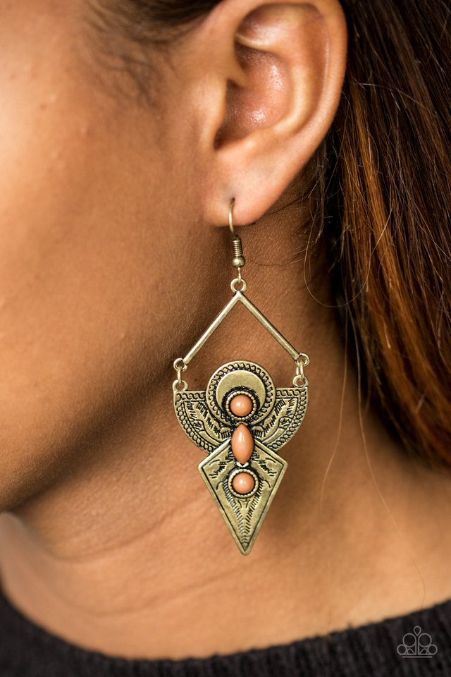 Paparazzi ♥ Desert Dynasty - Brown ♥ Earrings
