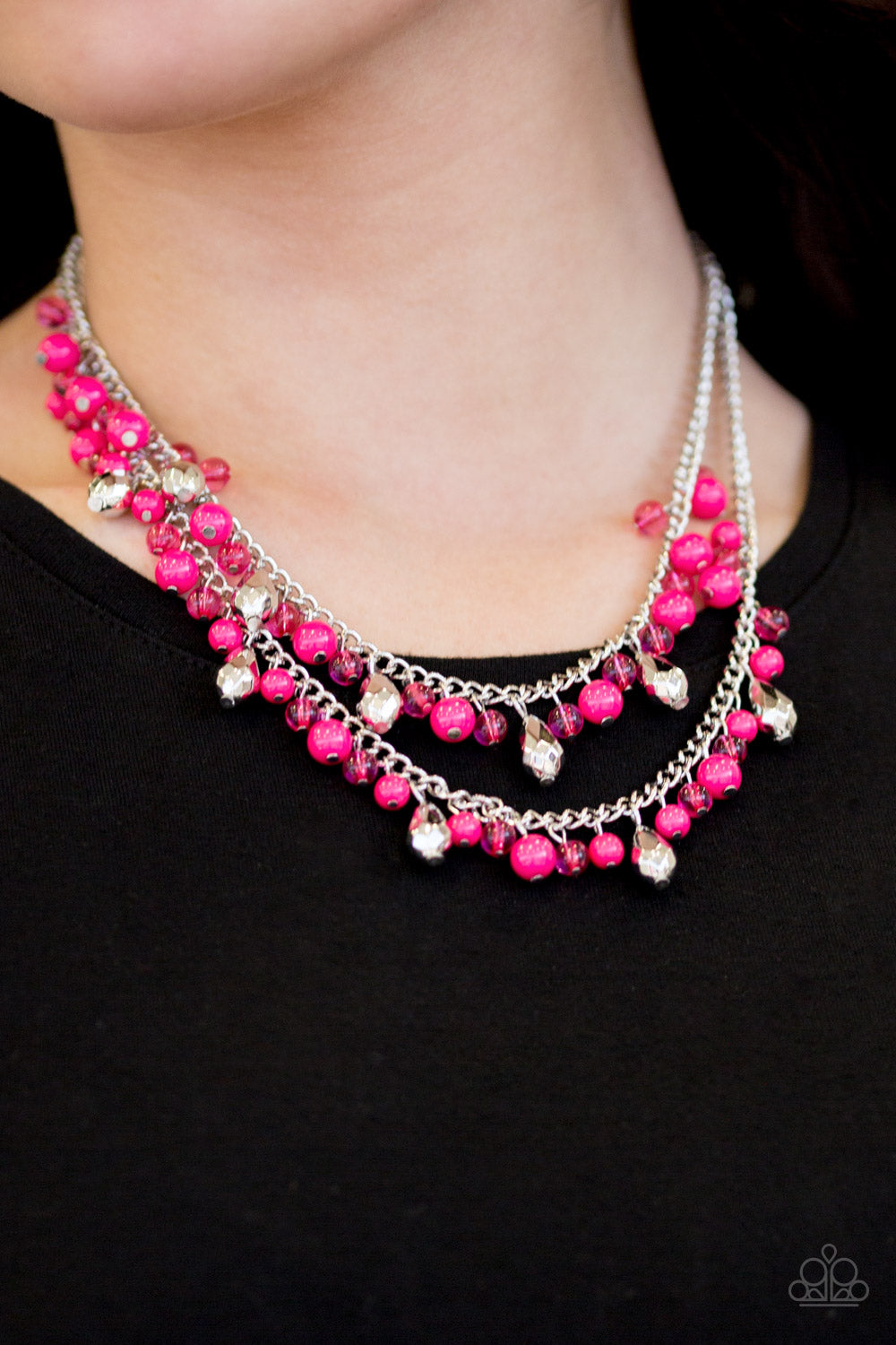 Paparazzi ♥ Mardi Gras Glamour - Pink ♥  Necklace