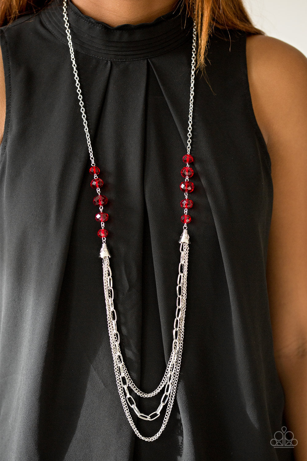 Paparazzi ♥ Turn It Up-Town - Red ♥  Necklace