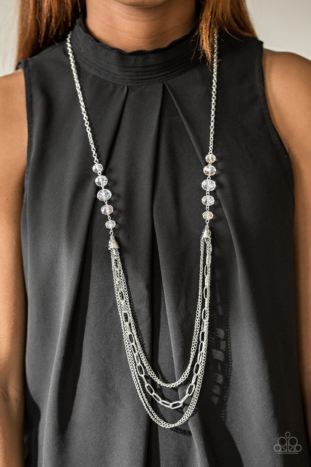 Paparazzi ♥ Turn It Up-Town - White ♥  Necklace