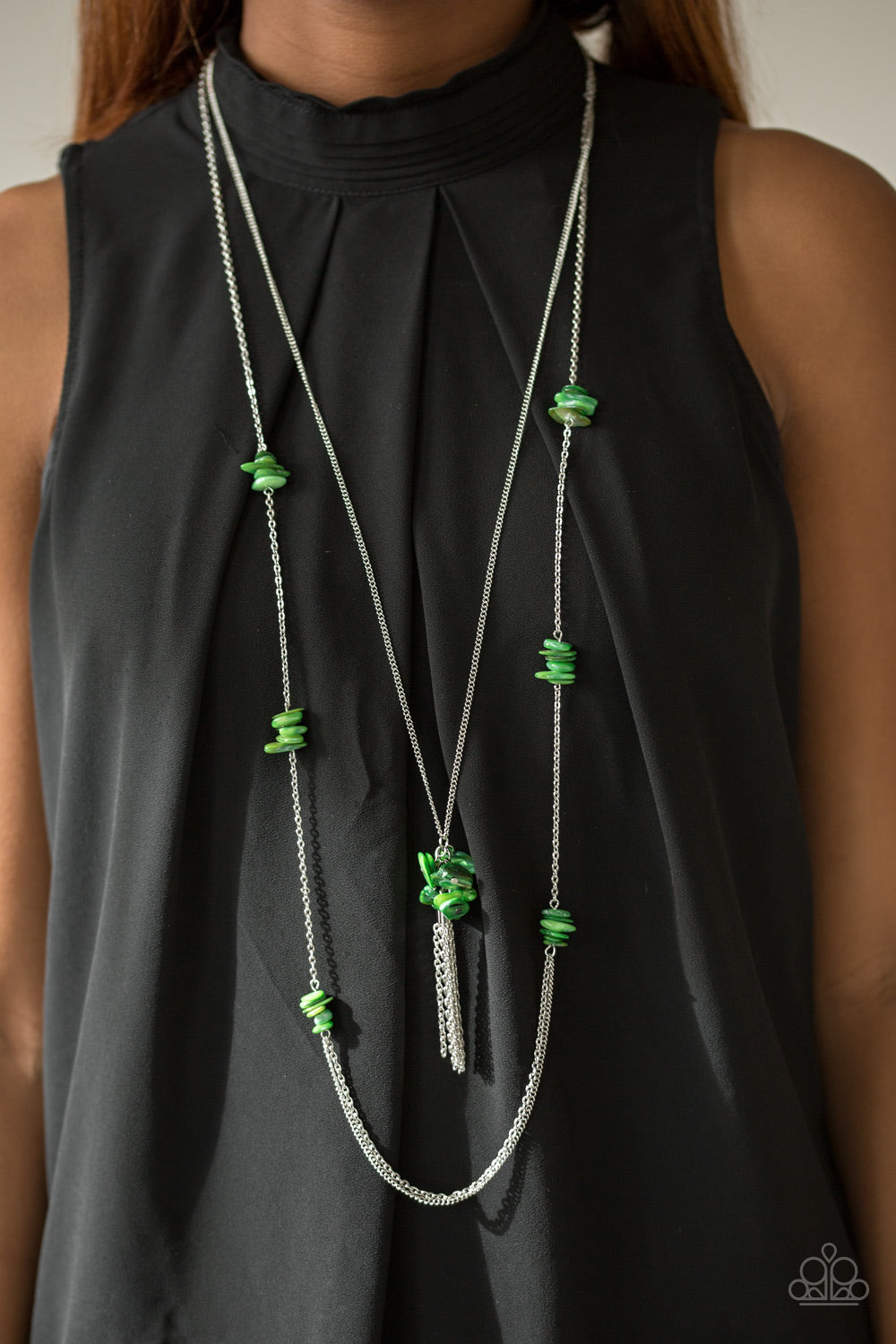 Paparazzi ♥ Cliff Cache - Green ♥  Necklace