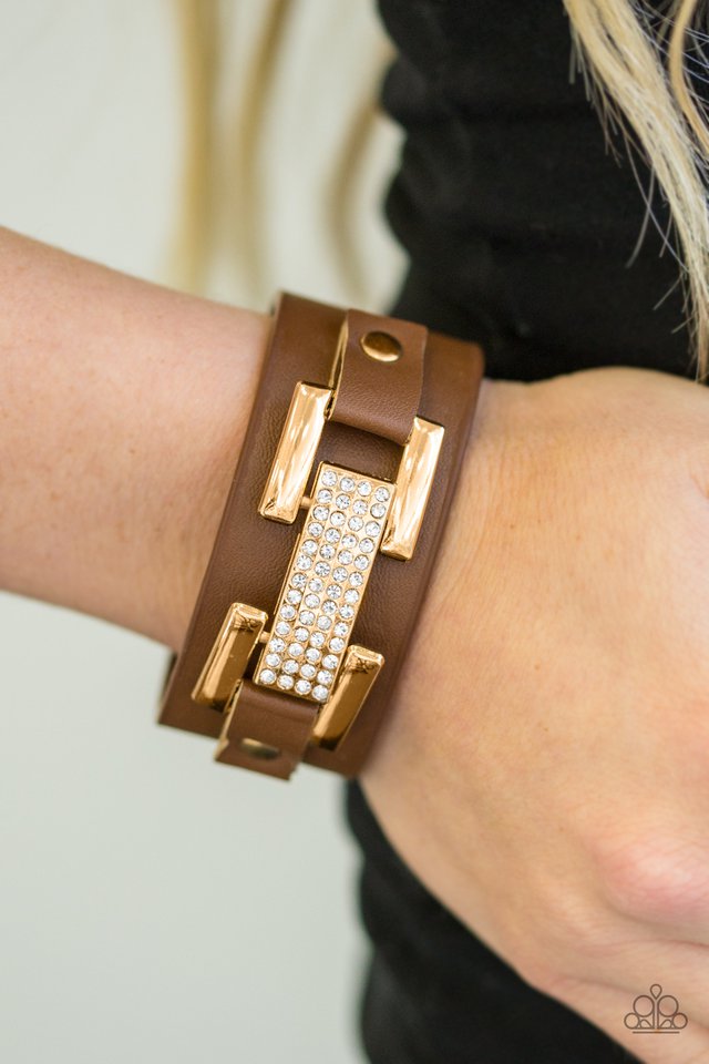 Paparazzi ♥ Going Platinum - Brown ♥ Bracelet